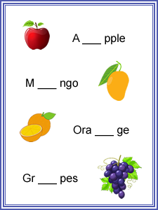 English worksheets for kindergarten